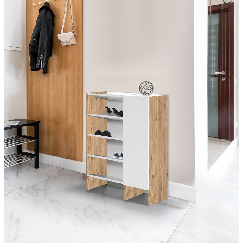 Παπουτσοθήκη RUBY Φυσικό/Λευκό Μοριοσανίδα 81x32x100cm Παπουτσοθήκη RUBY Φυσικό/Λευκό Μοριοσανίδα 81x32x100cm