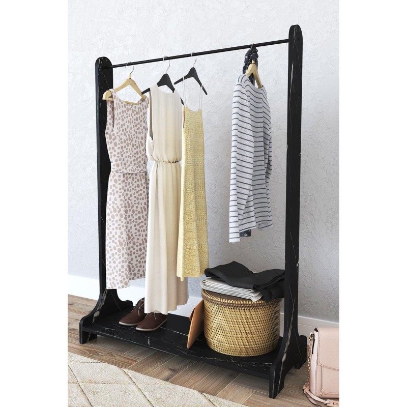 Κρεμάστρα Δαπέδου ORATILE Μαύρο Μοριοσανίδα/Μέταλλο 89x35x128cm