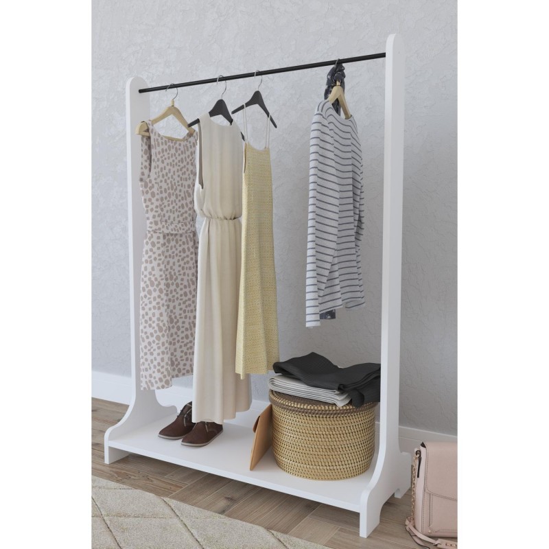 Κρεμάστρα Δαπέδου ORATILE Λευκό Μοριοσανίδα/Μέταλλο 89x35x128cm