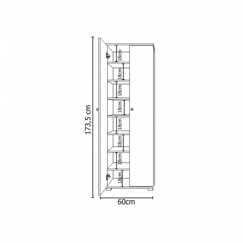 Ντουλάπι JUDELINE Λευκό Μοριοσανίδα 50x35x183cm