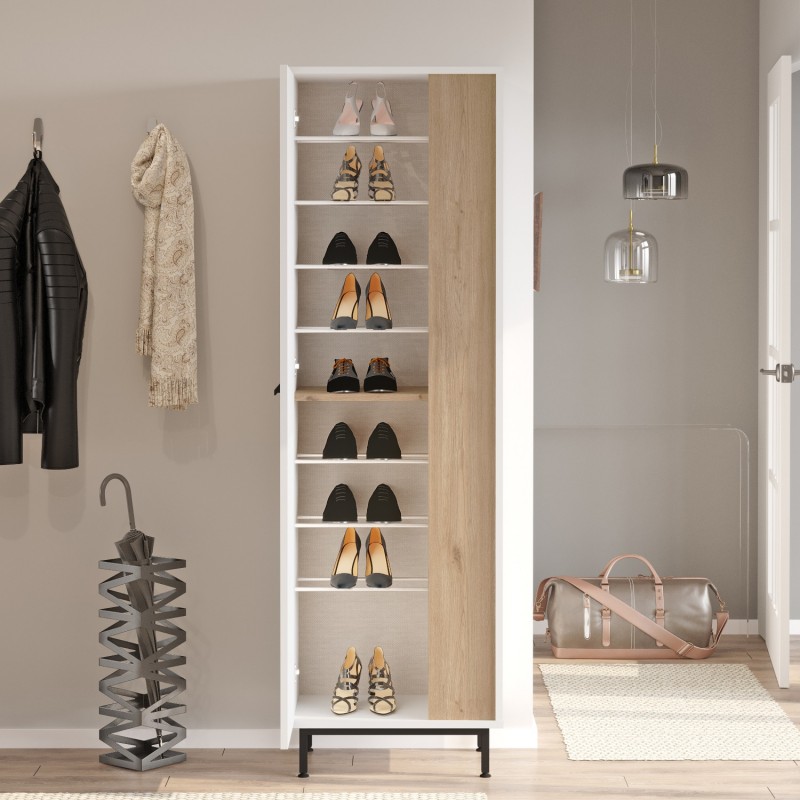 Παπουτσοθήκη ArteLibre INVERCLYDE Λευκό/Φυσικό Μοριοσανίδα/Μελαμίνη 57.2x35.5x173.6cm Παπουτσοθήκη ArteLibre INVERCLYDE Λευκό/Φυσικό Μοριοσανίδα/Μελαμίνη 57.2x35.5x173.6cm