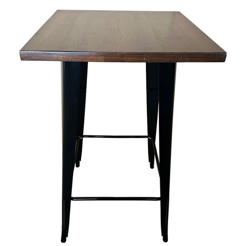 Τραπέζι Bar ArteLibre Βιομηχανικού Τύπου Vintage ARTEKTO Μαύρο/Καφέ Μέταλλο/Ξύλο 60x60x103cm