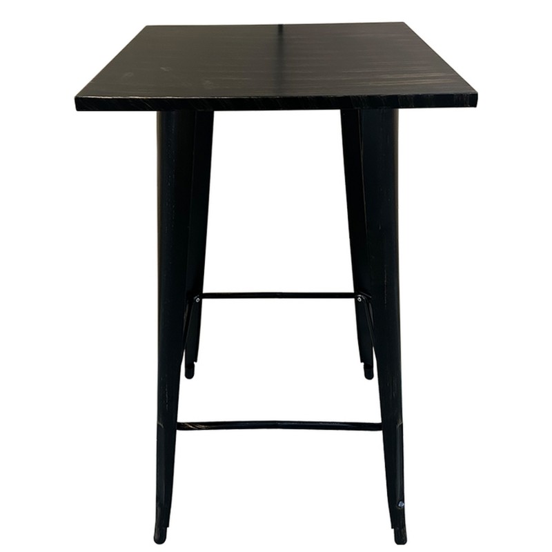 Τραπέζι Bar ArteLibre Βιομηχανικού Τύπου Vintage ARTEKTO Μαύρο Αντικέ Μέταλλο/Ξύλο 60x60x103cm