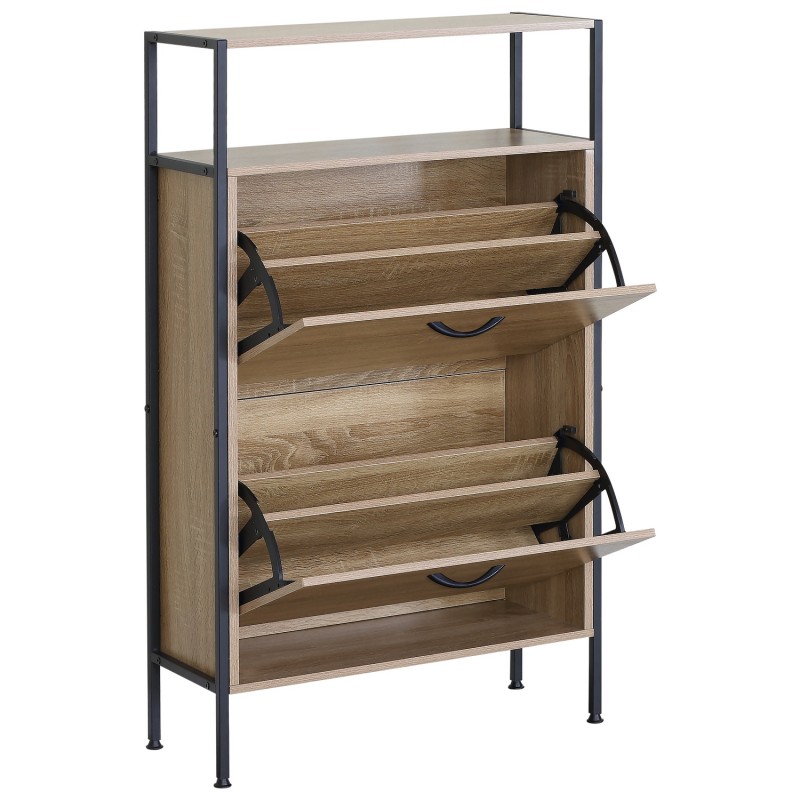 Παπουτσοθήκη ArteLibre ALDERWYN Δρυς/Μαύρο Μοριοσανίδα/Μέταλλο 63x24x105cm Παπουτσοθήκη ArteLibre ALDERWYN Δρυς/Μαύρο Μοριοσανίδα/Μέταλλο 63x24x105cm