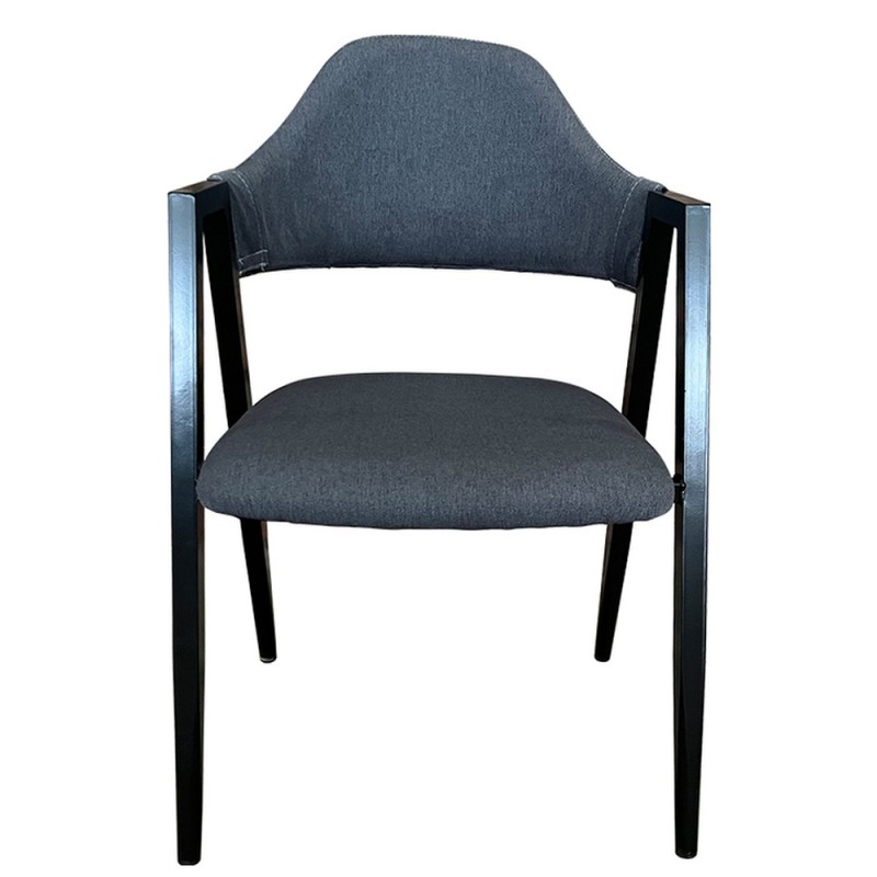 Καρέκλα Τραπεζαρίας ArteLibre SOLANA Γκρι/Μαύρο Ύφασμα/Μέταλλο 51x51x81cm