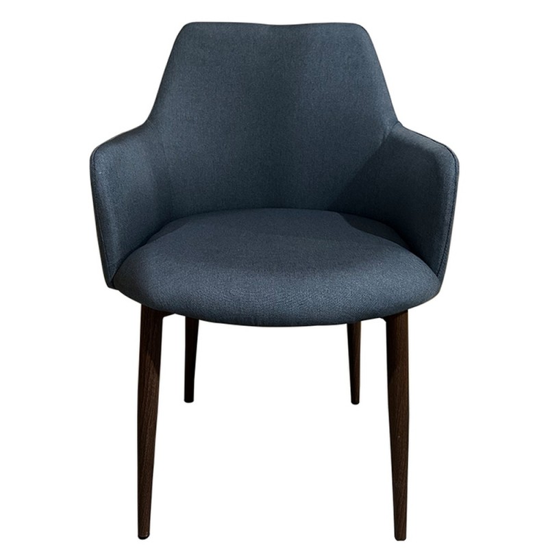 Καρέκλα Τραπεζαρίας ArteLibre LUZIA Γκρι/Καρυδί Ύφασμα/Μέταλλο 57x60x78cm