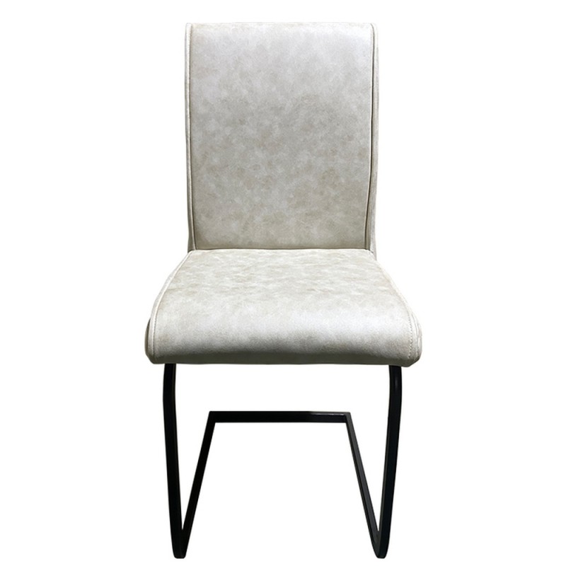 Καρέκλα Τραπεζαρίας ArteLibre ESTRELLA Μπεζ/Μαύρο PU/Μέταλλο 43x56x95cm