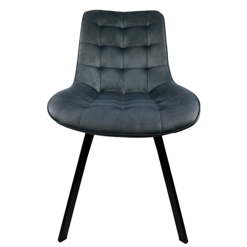 Καρέκλα Τραπεζαρίας ArteLibre BRISA Γκρι/Μαύρο Βελούδο/Μέταλλο 53x60x85cm