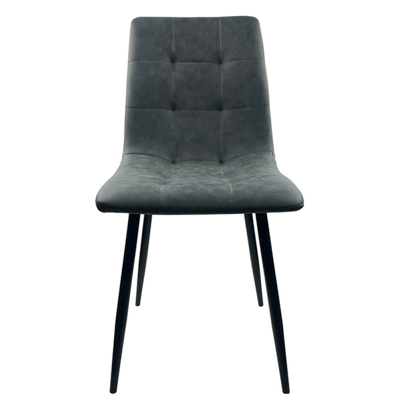 Καρέκλα Τραπεζαρίας ArteLibre YUCATAN Ανθρακί PU/Μέταλλο 44x55x86cm