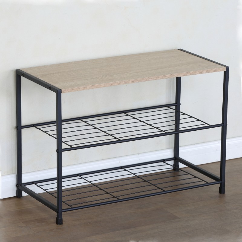 Παπουτσοθήκη ArteLibre JESMOND Δρυς/Μαύρο Μοριοσανίδα/Μέταλλο 63x30x43cm Παπουτσοθήκη ArteLibre JESMOND Δρυς/Μαύρο Μοριοσανίδα/Μέταλλο 63x30x43cm