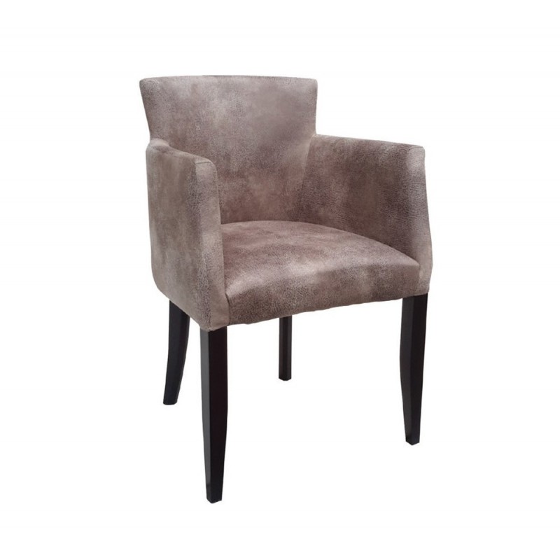 Bonnie ξύλινη πολυθρόνα Με δερματίνη ΚΑΦΕ   60x70x87εκ