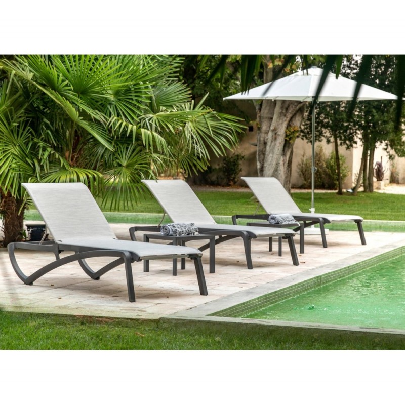 Sunset ξαπλώστρα T34 - Heather grey 192x78x39cm