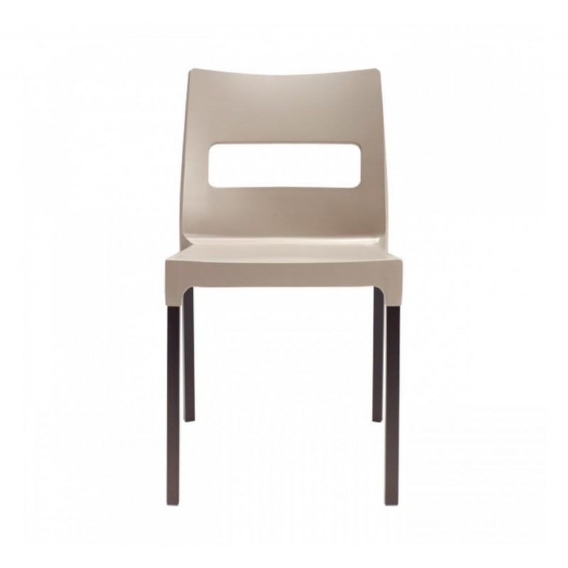 Natural maxi diva καρέκλα FW 502 - Wenge stained beech - Σκελετός οξυά κέλυφος technopolymer χρώμα μπεζ  50x53x84  (ΣΕΤ 2 TMX) 