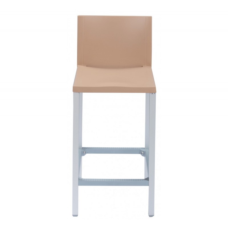 Liberty σκαμπό bar Dove grey - tortora πολυπροπυλένιο  αλουμινίου  Ύψος 60cm 42x37x83(60)cm (ποσοτητα 1 τμχ)