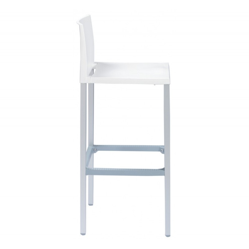 Liberty σκαμπό bar άσπρο πολυπροπυλενιο- σκελετός  αλουμινίου 42x37x98(75)cm(ποσότητα 1 τμχ)