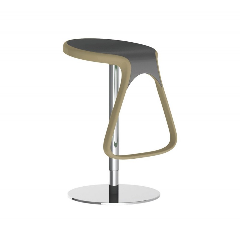 Octo μεταλλικό σκαμπό bar  γκρί μόκα λευκό με  σκελετό Satin 40x40x75cm ( Ποσότητα 1 τμχ )