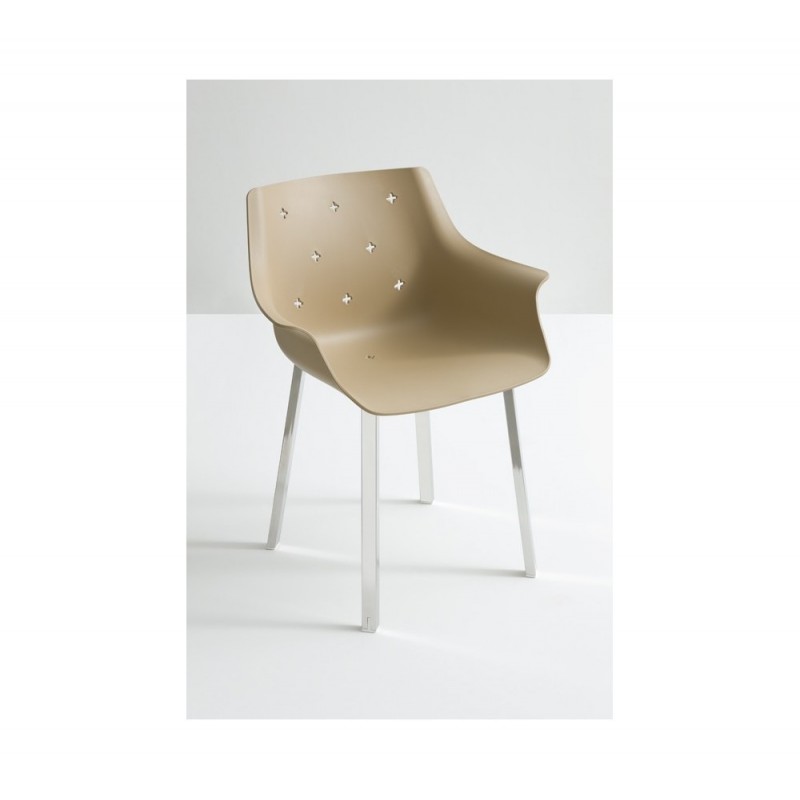 More NA 170 μεταλλική πολυθρόνα 52-Tortora 60x57x79(46)cm