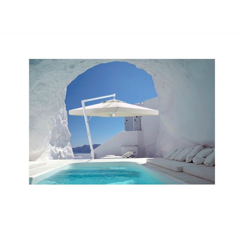 Resort alu κρεμαστή ομπρέλα  λευκό πανι 3x3m ( ΜΕ ΒΟΛΑΝ )