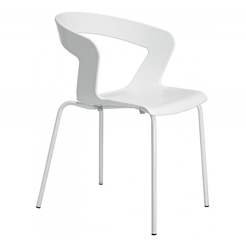 Ibis 002 πολυθρόνα απο λευκό πολυπροπυλενιο   55x55x77(46)cm 