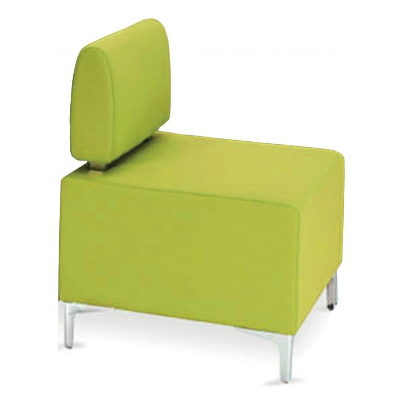Cubo κάθισμα αναμονής 60x60x80cm (με πλάτη)   λαχανί  ύφασμα 