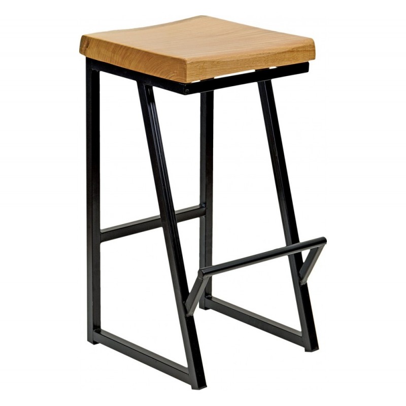 Nori μεταλλικό σκαμπό bar Μαύρο 38x42x75cm