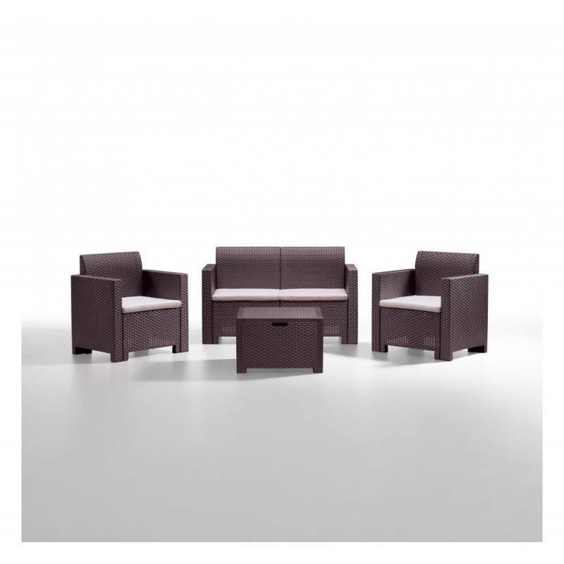 Nebraska-2 set resin Καφέ 131x57x64cm