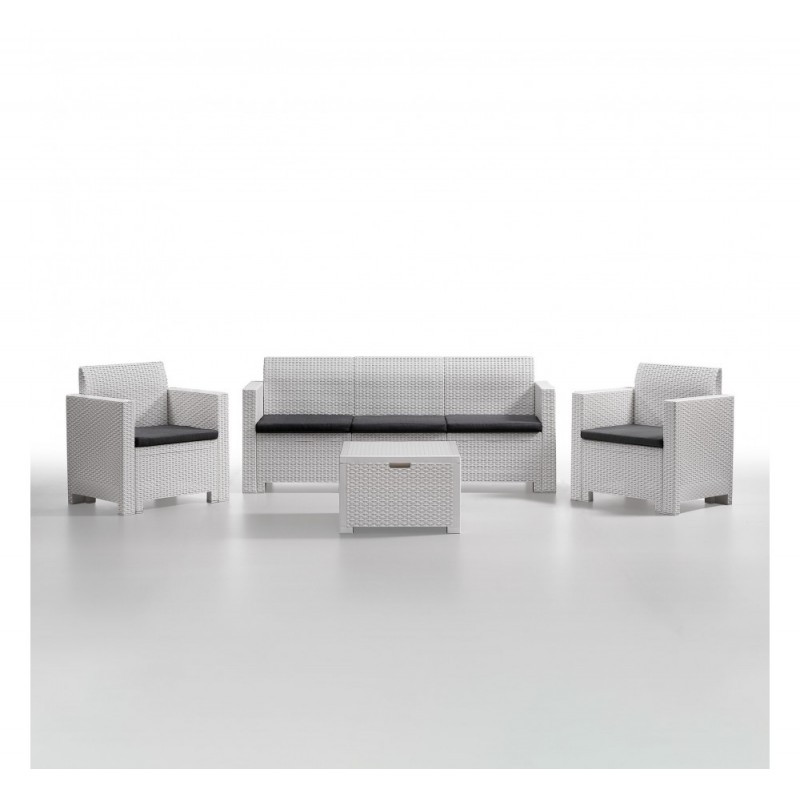 Nebraska-3 set resin Λευκό 188x57,5x79cm