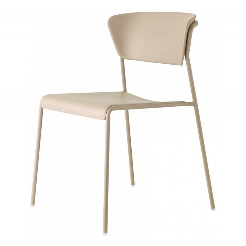 LISA TECHNOPOLYMER (2865) καρέκλα VT - Matt dove grey coated steel, embossed finish 51x54x76(46)cm