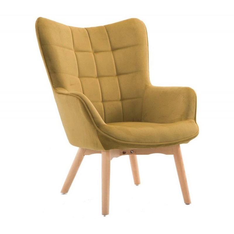 Havana ξύλινη πολυθρόνα Yellow 70x80x93cm