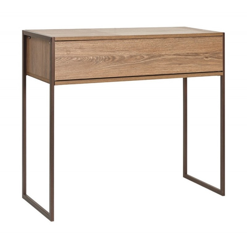 MC30C μεταλλική τουαλέτα Μαύρο σκελετό με καρυδί επιφάνεια mdf - 88*35*80cm 