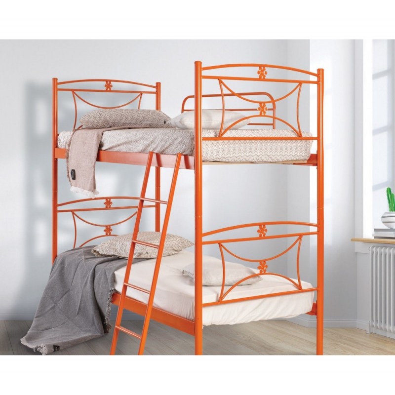 MC11 μεταλλική κουκέτα πορτοκαλί χρώμα  1224-47450  Για στρώματα 90x190cm