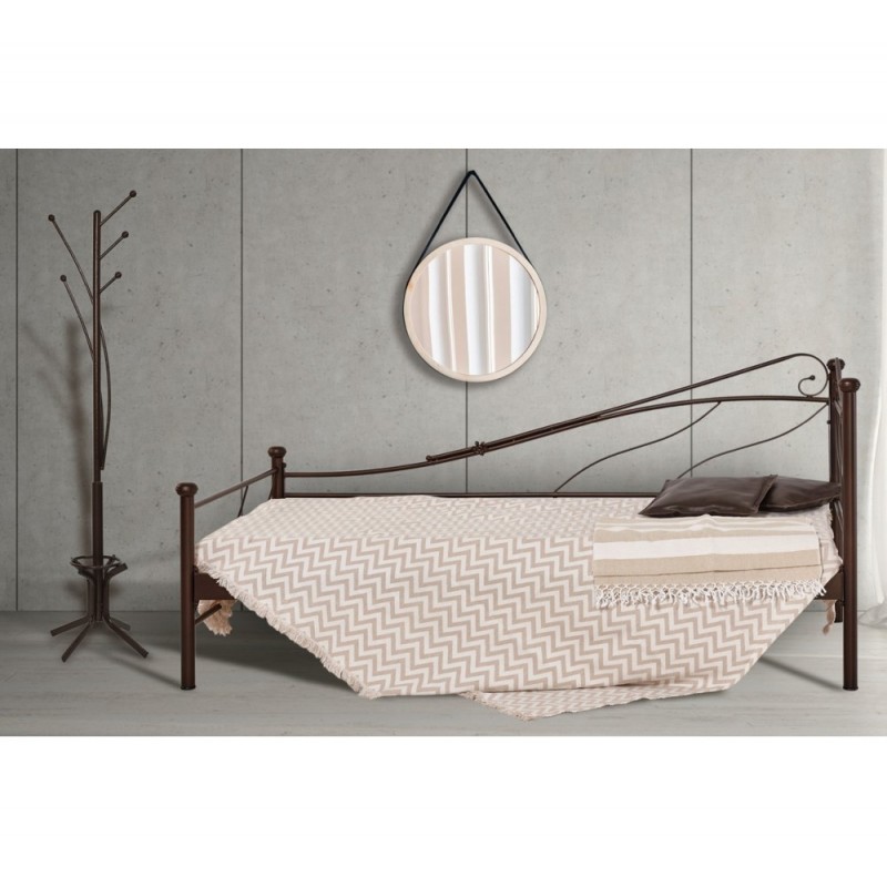 MC45 μεταλλικός καναπές Για στρώμα 90x190cm ΧΡΩΜΑ ΚΑΦΕ ΣΚΕΛΕΤΟΣ 