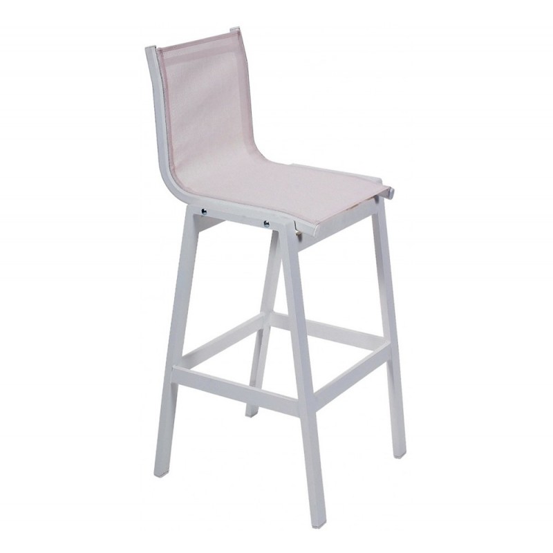 Remezzo σκαμπό bar αλουμινίου Λευκό 48x60x108(75)cm