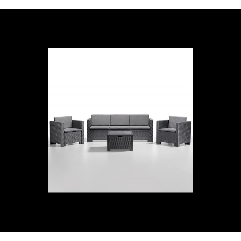 ATLANTA3 σετ 4τμχ Καφέ  188x57x79 -Διατίθεται σαν σετ με 1 τριθέσιο καναπέ , 2πολυθρόνες και τραπεζάκι.