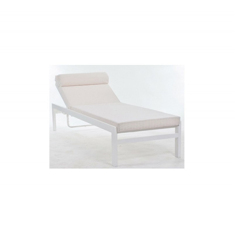 Kelsi ξαπλώστρα με μαξιλάρι ΛΕΥΚΌ  200x70x36cm