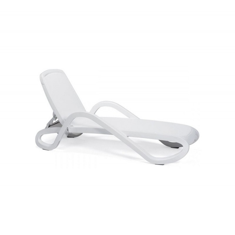 Alfa ξαπλώστρα με μπράτσα 00 - Bianco 194/170x71x85/30cm