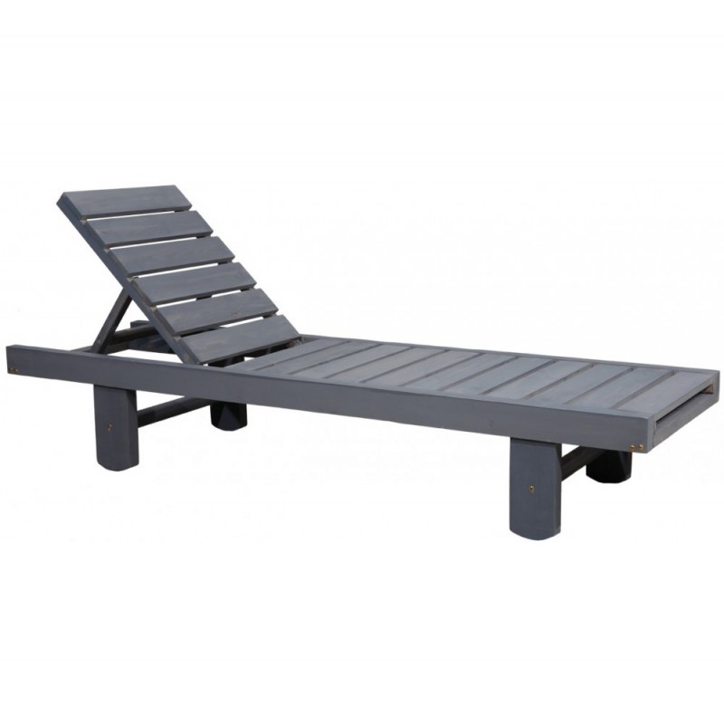 AVG321 ξαπλώστρα ξύλινη Γκρι 195x60x34cm