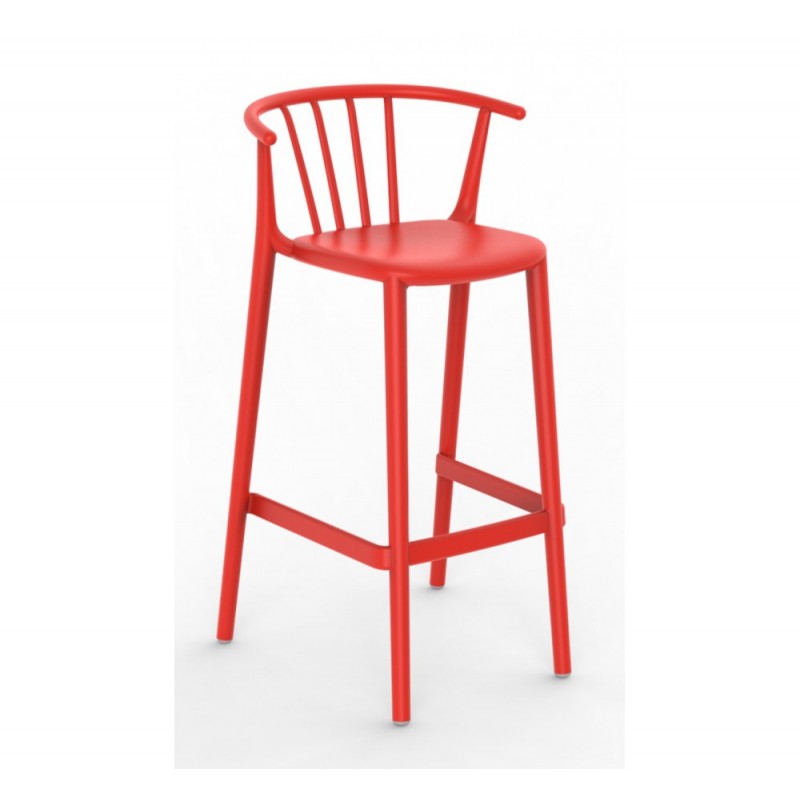 Woody σκαμπό bar Red 52,5x50x98,5(75,5)cm