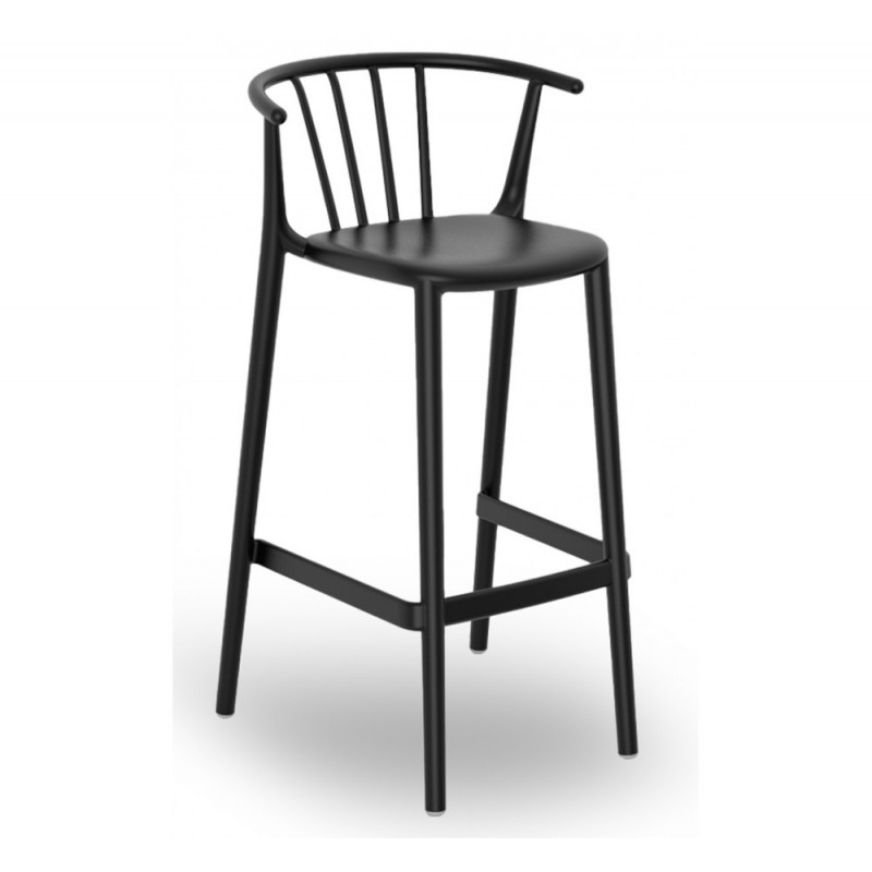 Woody σκαμπό bar Dark grey 52,5x50x98,5(75,5)cm