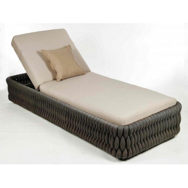 KING ξαπλώστρα αλουμινίου-rope Με ύφασμα μπεζ - 71X205X38cm 