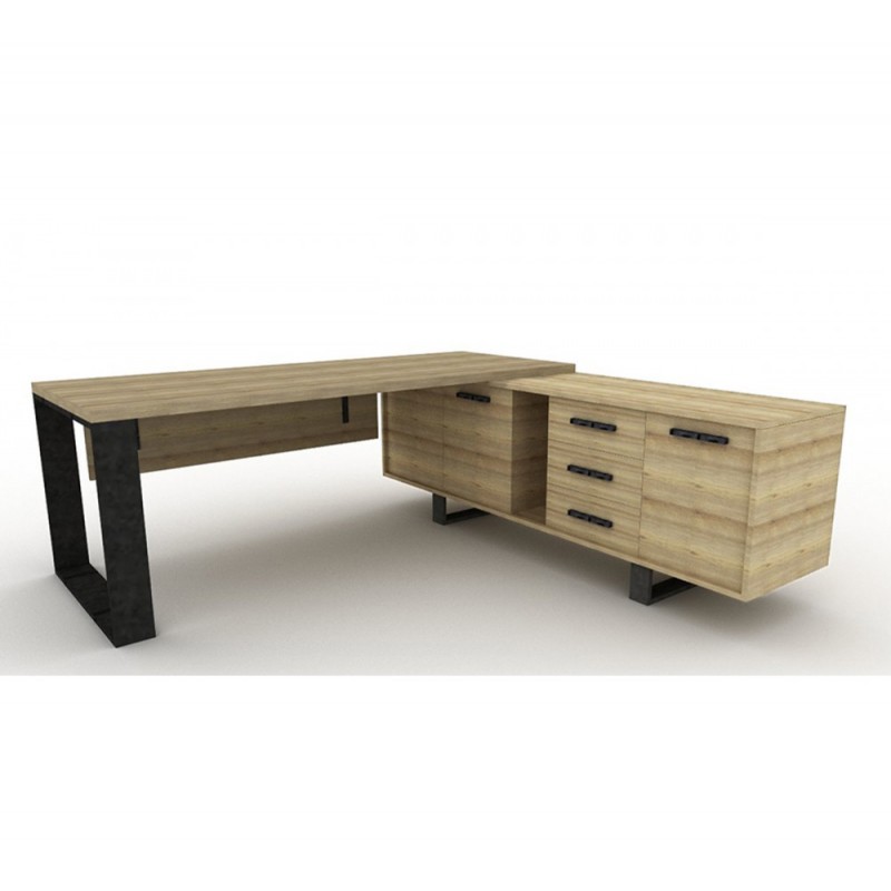 Platinum γραφείο με πλευρικό Γραφείο 180x90x75cm με πλευρικό 200x50x70cm