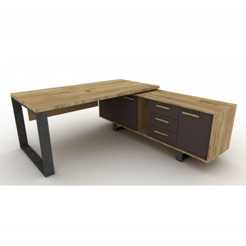 Platinum γραφείο με πλευρικό Γραφείο 200x90x75cm με πλευρικό 200x50x70cm