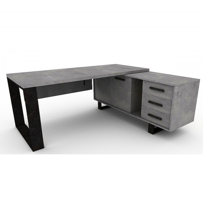 Platinum γραφείο με πλευρικό Γραφείο 200x90x75cm με πλευρικό 160x50x70cm