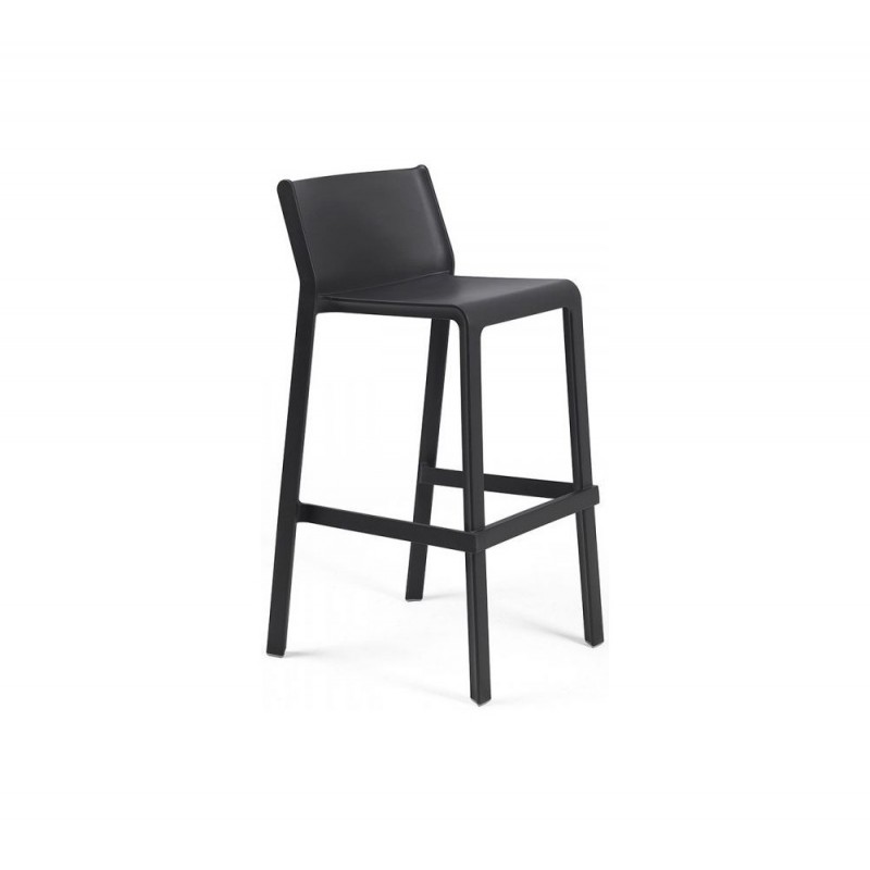 Trill Stool  ANTRACITE 40350.02.000  σκαμπό bar fiberglass polypropylene resin  47,5x50,5xH95,5(75)cm
