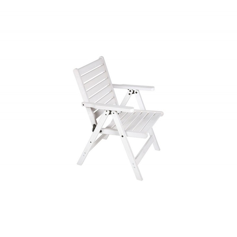 AVG245 πτυσσόμενη ξύλινη πολυθρόνα Λευκό 60x69x87cm