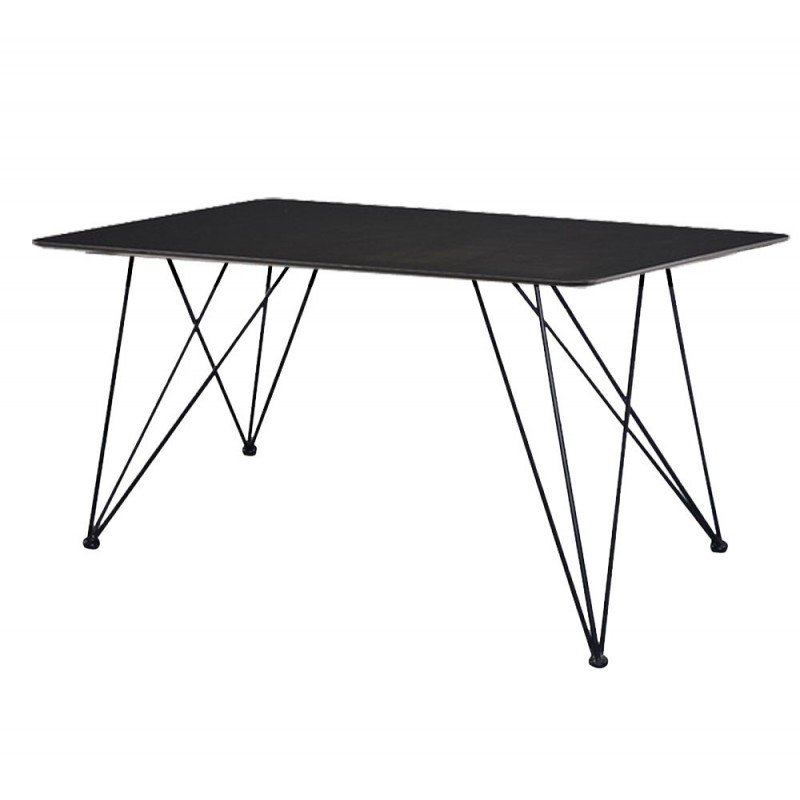 KRYSTAL τραπέζι 80x120 μεταλλικό Μαύρο 120x80xΗ75cm