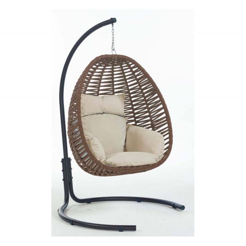 AZUR μεταλλική κούνια N1014 - Καφέ Ανοιχτό Σκελετός: 120x110x198h /Καλάθι: 105x85x116h