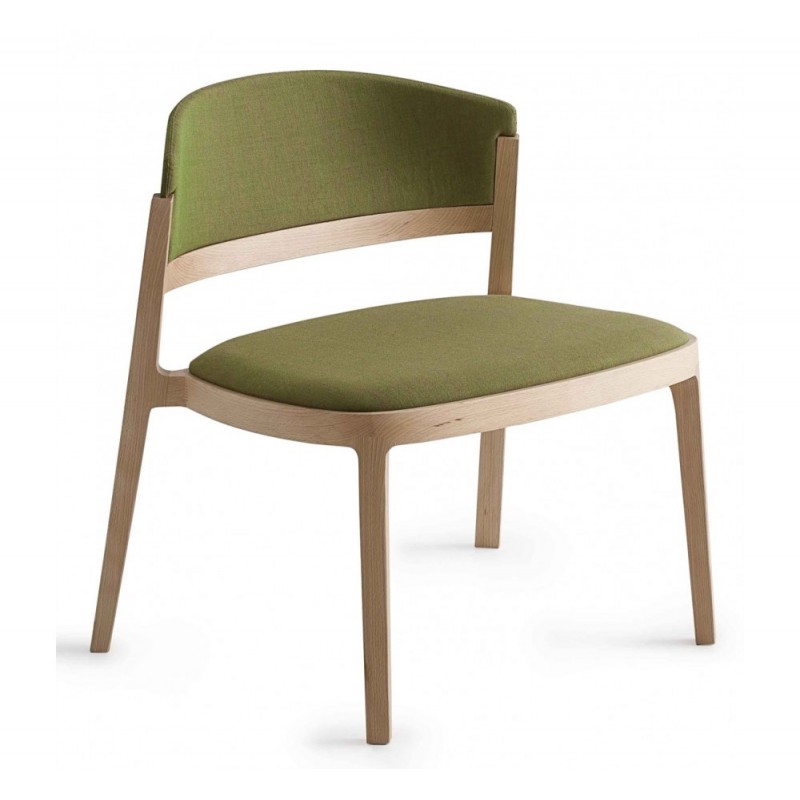 Abuela Lounge Wood cod.296 DK - Kvadrat Fabric -πολυθρόνα σε  χρωμα λαδι ύφασμα   70x65x71(42,5)cm