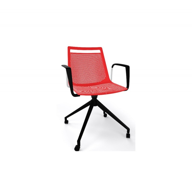 AKAMI UR BR πολυθρόνα cod191/URBB 06 κόκκινο μαύρο  72,5x72,5x83,5(65/46)cm