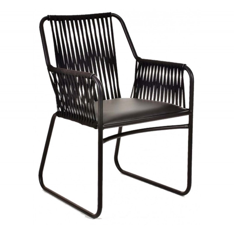 AVF191 μεταλλική πολυθρόνα Flat μαύρος σκελετός ι 54x61x46(87)cm